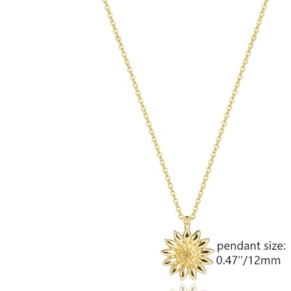 Gold Necklace for Women, Dainty Star of David Necklace 14K Gold Plated Sun Lotus - Picture 2 of 3